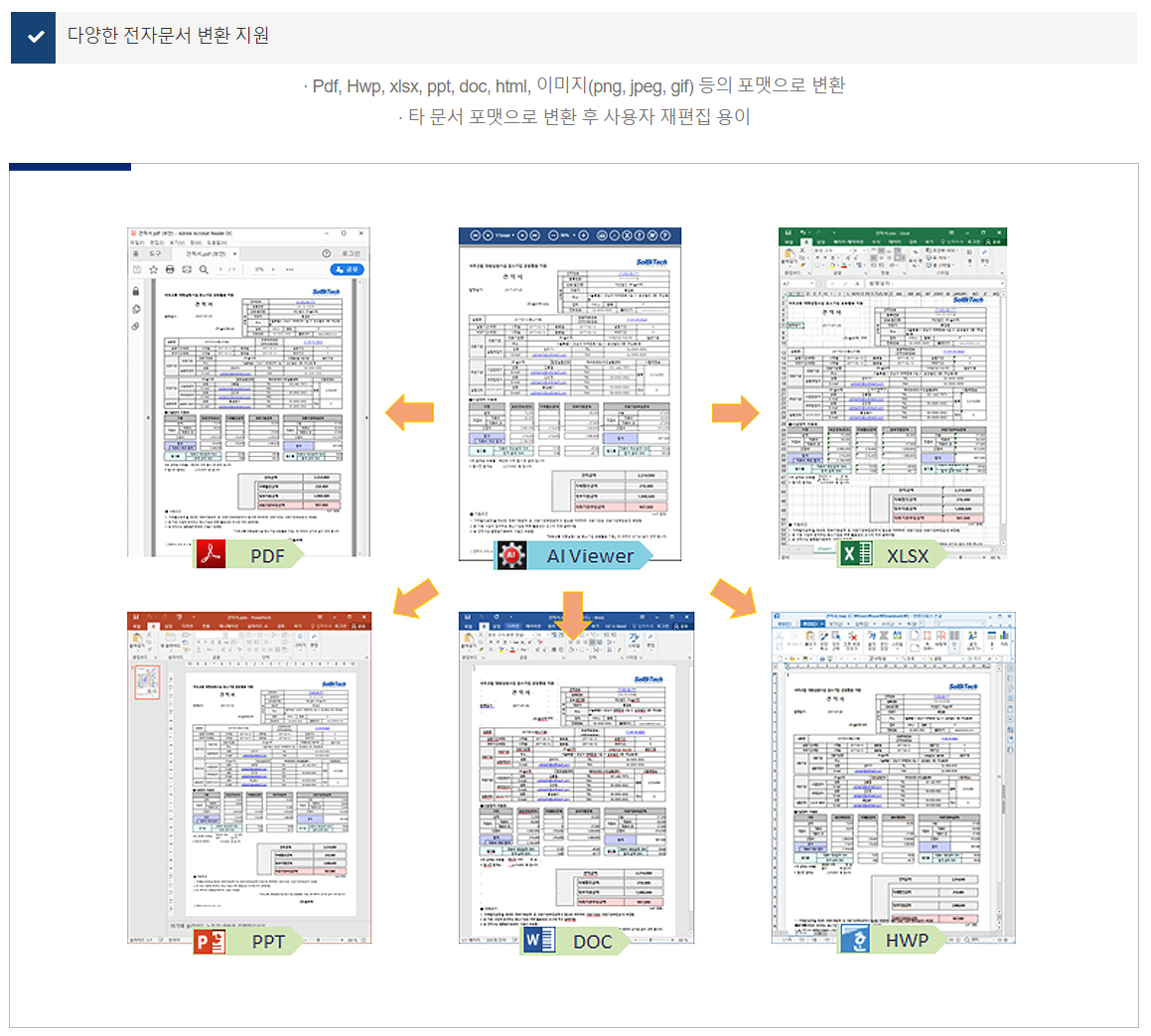 다양한 전자문서 변환